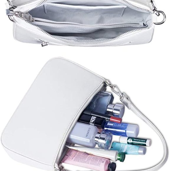 Apperloth Small Shoulder Bag with Zipper Closure Retro Classic Clutch Croc Tote - Picture 4 of 6